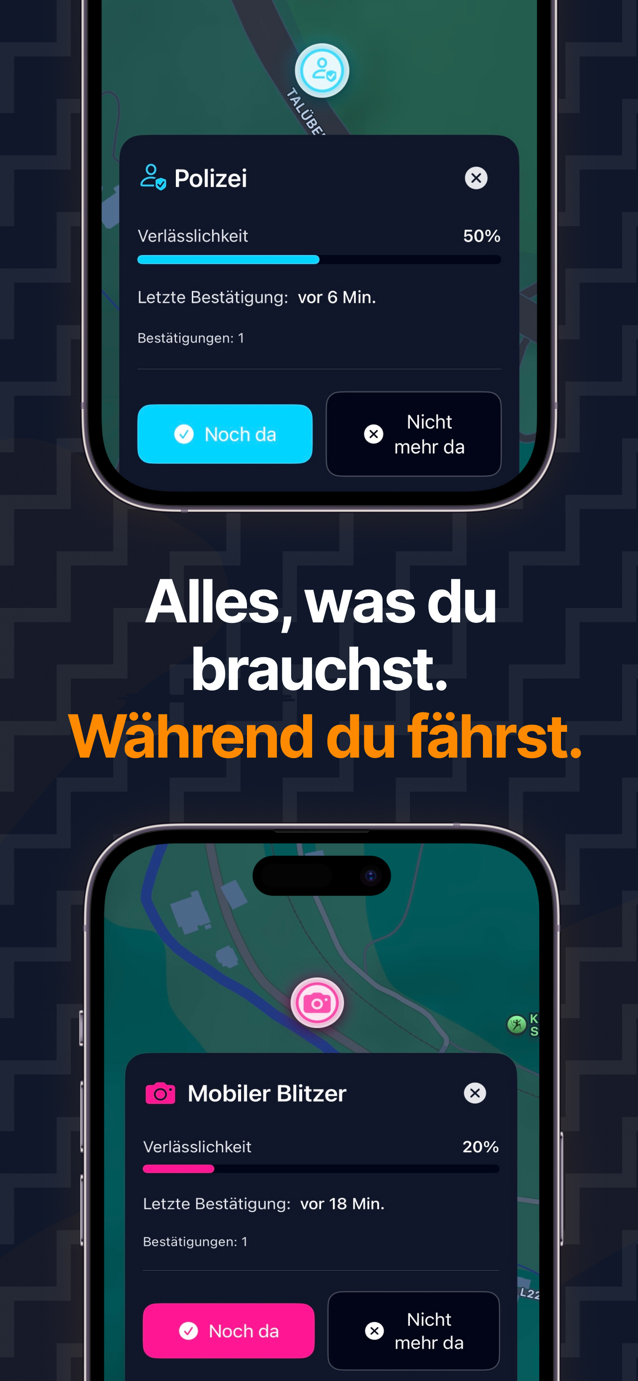BlitzerBot Live-Karte mit Echtzeit Blitzerwarnungen und Verkehrskontrollen